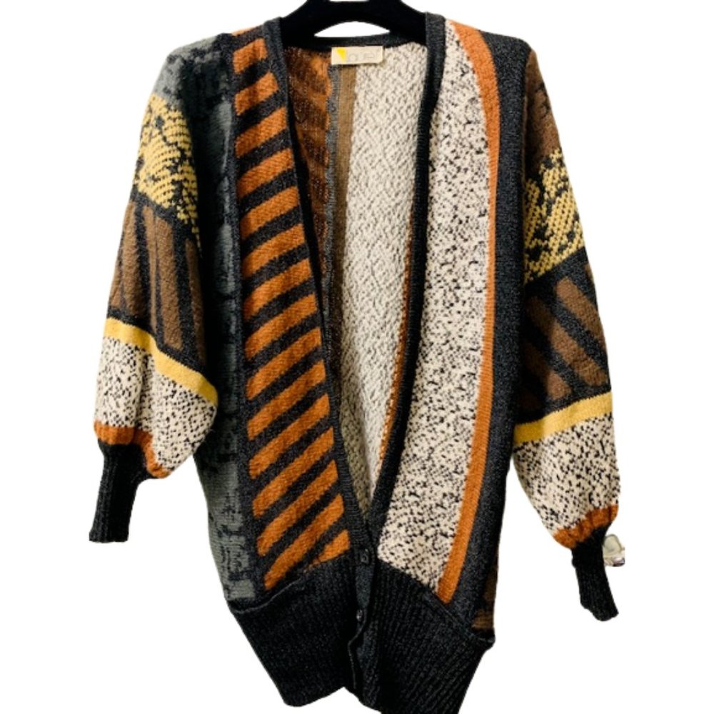 Vintage 1980 Made in Italy Laurel Knitted Cardigan Jacket Size M-L